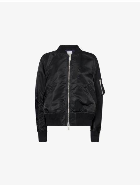 sacai Band-Collar Blouson Twill Jacket