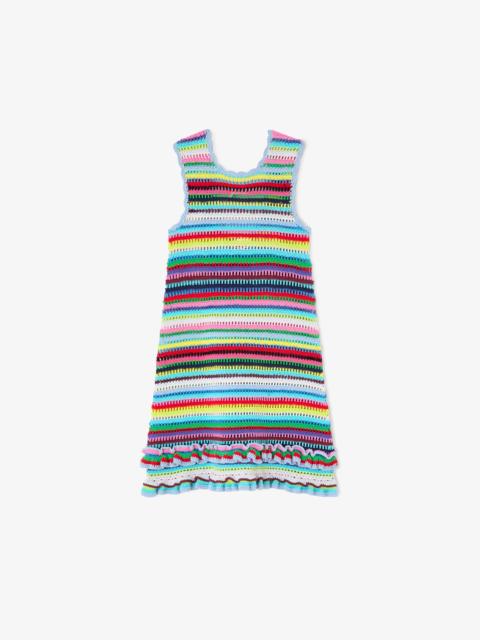 GANNI DRESS IN STRIPED CROCHET