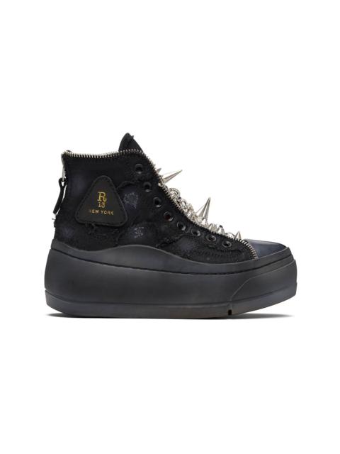 R13 Black Lace Free Kurt High Top Sneakers