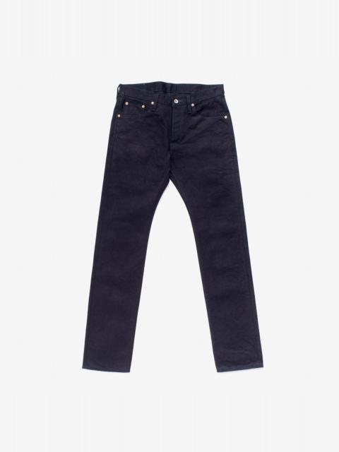 IH-777S-142ib 14oz Selvedge Denim Slim Tapered Cut Jeans - Indigo/Black