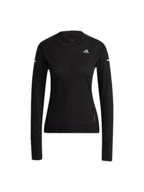 adidas (WMNS) adidas Cooler Long Sleeve Running T-Shirt Asia Sizing 'Black' GK3764