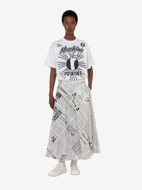 Moschino PRINTED COTTON POPLIN SKIRT
