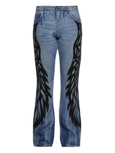 EARTHLING VIP five-pocket wing-print jeans