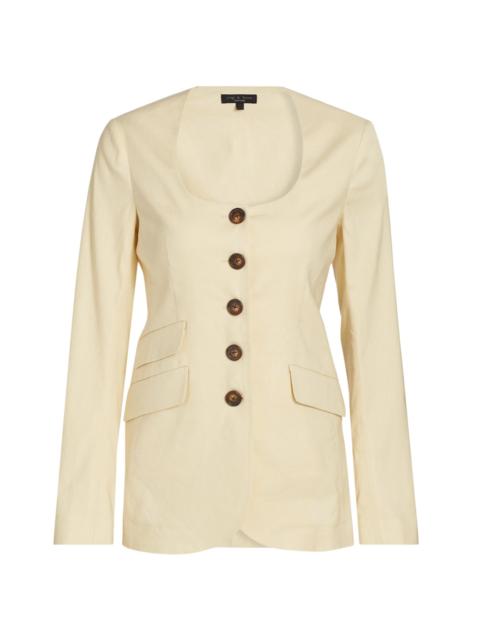 rag & bone Women's Roslyn Collarless Linen-Blend Blazer - Light Tan
