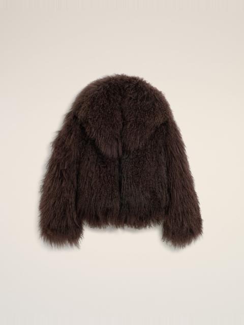 AMI Paris BROWN LAMB SHEARLING SHORT JACKET