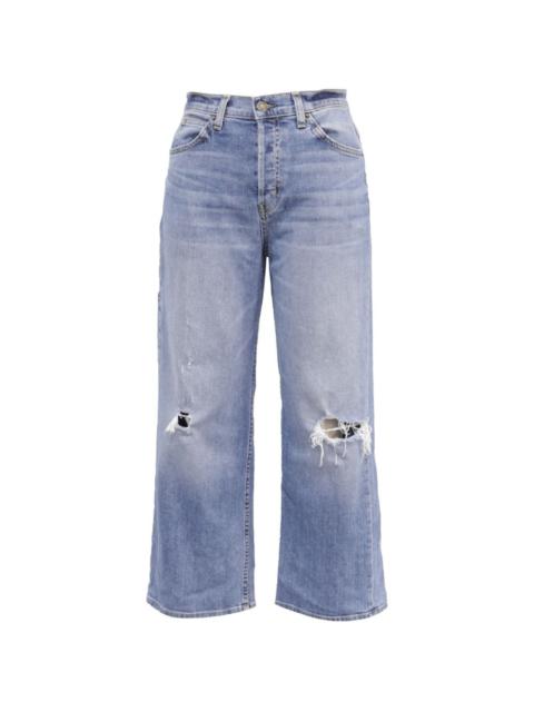 NILI LOTAN cropped flared distressed jeans