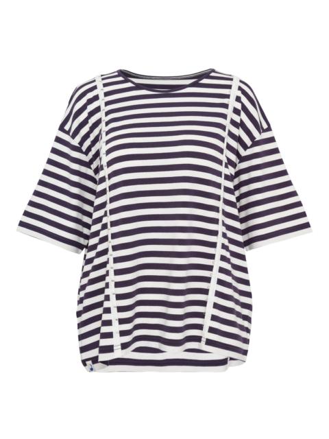 Navy Stripe Hook-And-Eye Top