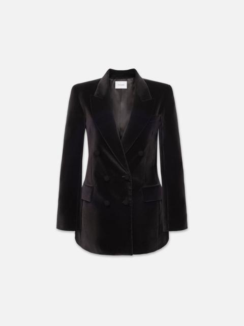 FRAME Double Breasted Slim Blazer in Black