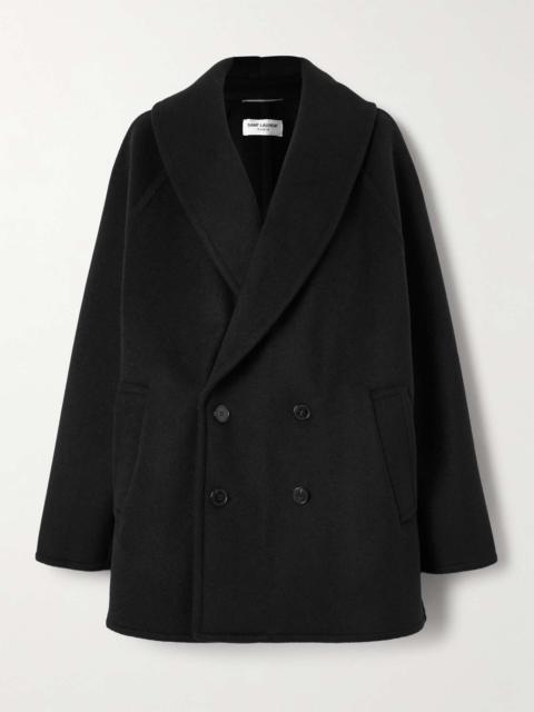 Double-breasted wool and cashmere-blend coat
