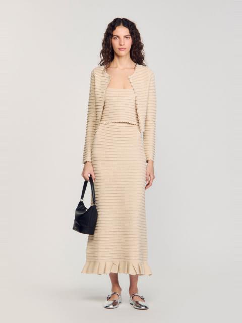 Sandro RHINESTONE KNIT MAXI SKIRT