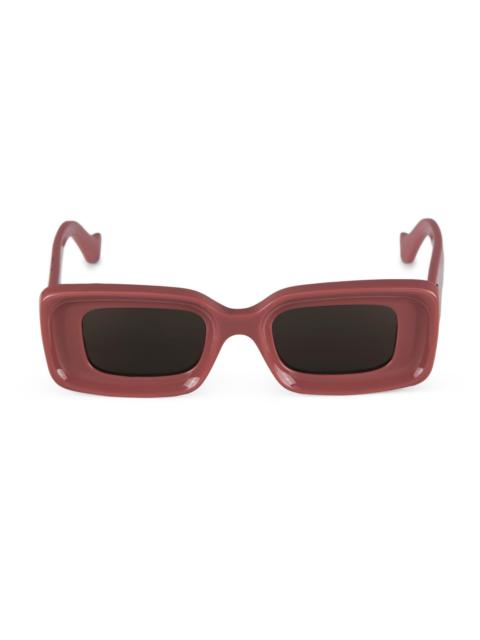 Loewe Men's Anagram 46MM Geometric Sunglasses - Pink Brown