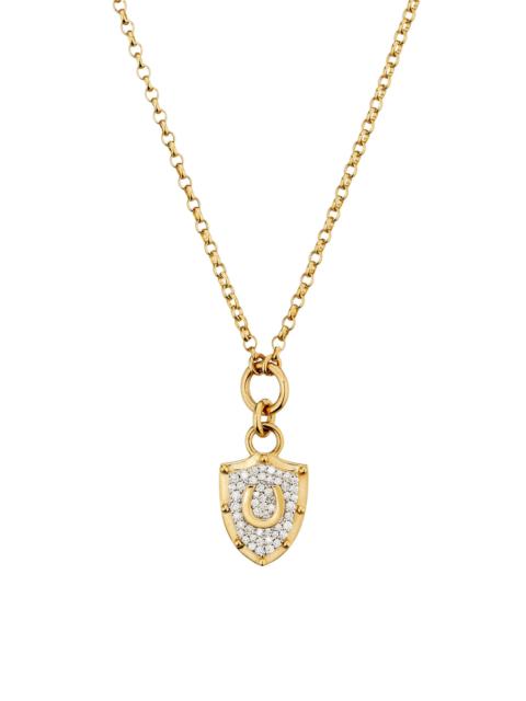 FOUNDRAE Women's Protection 18K Yellow Gold & 0.19 TCW Diamond Horseshoe Crest Pendant Necklace - Yellow Gold