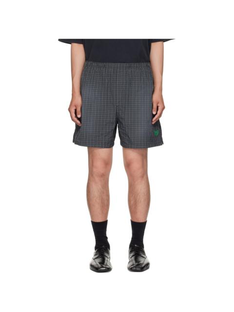 BALENCIAGA Black & Blue Technical Check Boxer Shorts