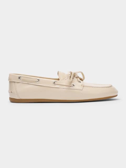 Miu Miu Leather Lace-Up Moccasins
