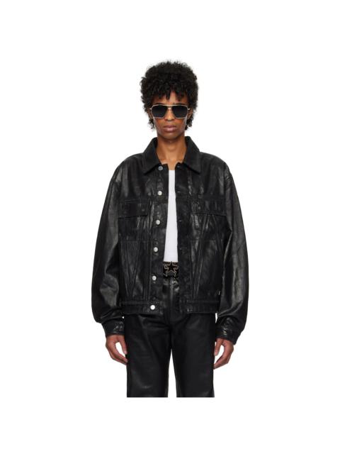 AMIRI Black Waxed MA Qaud Denim Jacket