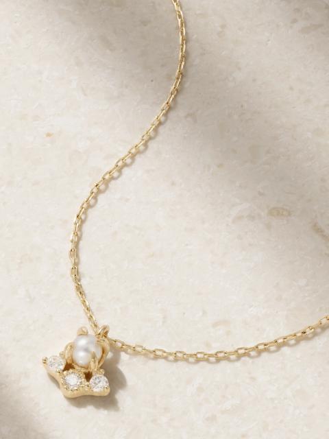MATEO The Little Things 14-karat Gold, Diamond And Pearl Necklace