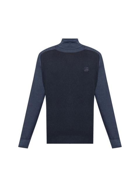 Pegaso-embroidered wool jumper