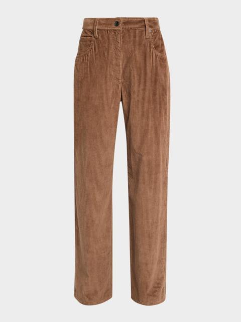 Brunello Cucinelli Cotton Corduroy Straight-Leg Pants