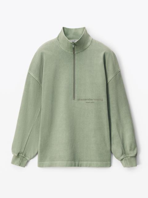 Alexander Wang HALF ZIP SWEATSHIRT IN JAPANESE JERSEY