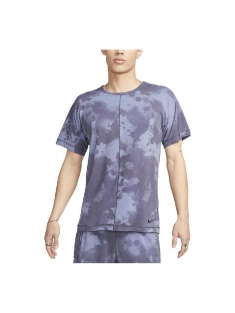 Nike Nike Dri-FIT All-Over Print Short-Sleeve Yoga Top 'Purple' DX0923-015