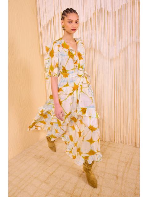 ULLA JOHNSON Tida Short Sleeve Midi Dress
