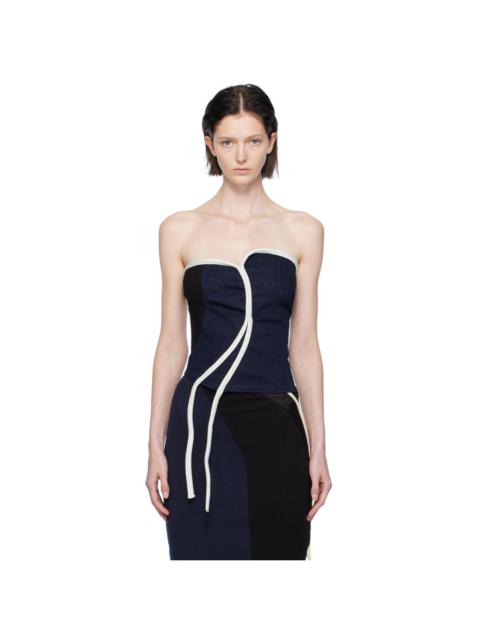 Indigo Asymmetric Denim Tank Top