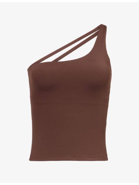 ADANOLA Ultimate One-Shoulder Stretch-Jersey Tank Top