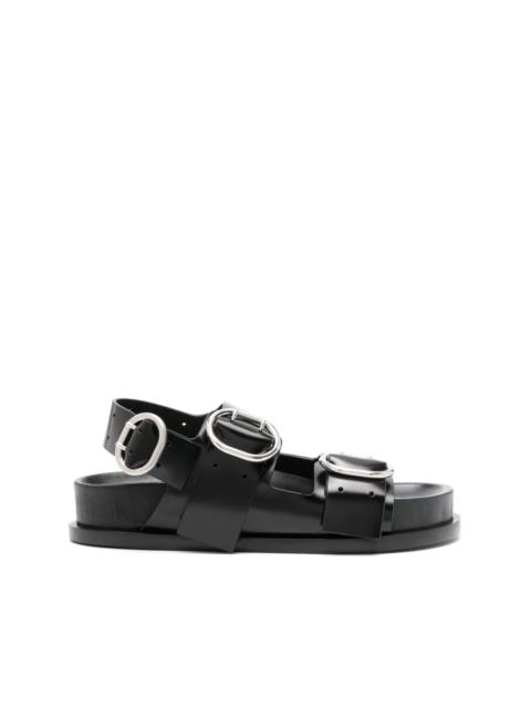 double-buckle leather sandals