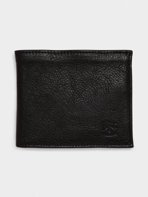 IL BISONTE Il Bisonte Leather Bi-fold Wallet in Black