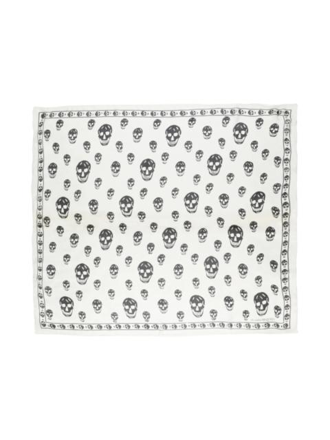Alexander McQueen Alexander McQueen Skull Print Silk Scarf Ivory Black