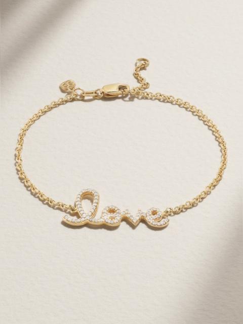 SYDNEY EVAN Love Medium 14-karat Gold Diamond Bracelet
