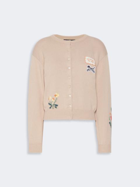 WEEKEND Max Mara TEIERA Inlay-detail cotton yarn cardigan - SAND
