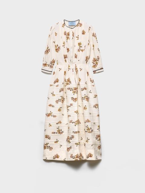 Prada Long printed linen dress