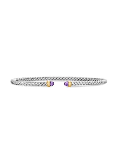 DAVID YURMAN Women's Micro Cable Flex Bracelet in Sterling Silver - Amethyst