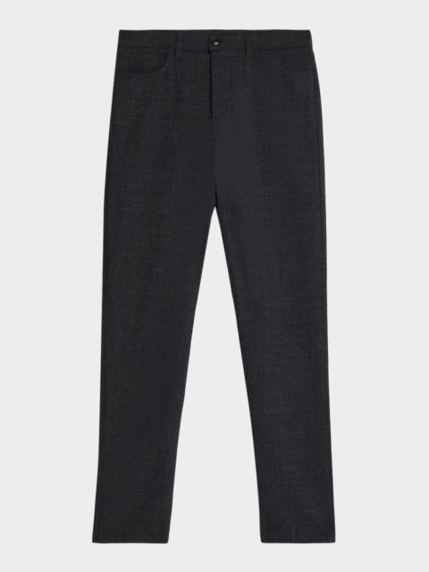 Canali Men's Melange Wool Straight Fit Five-Pocket Pants