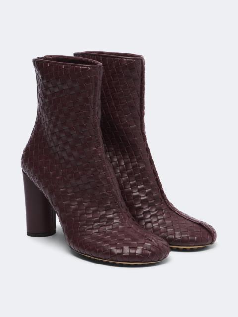 Bottega Veneta Cherry Intrecciato leather ankle boots