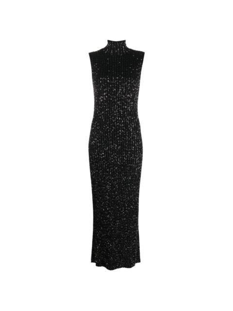 sequinned ribbed dress