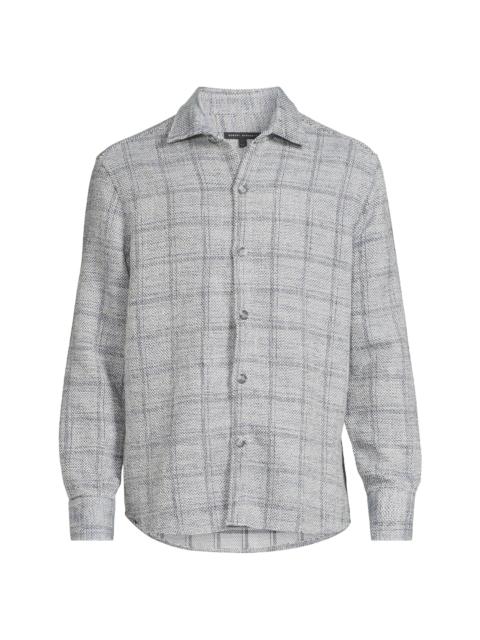 ROBERT BARAKETT Men's Quinn Plaid Woven Overshirt - Grey
