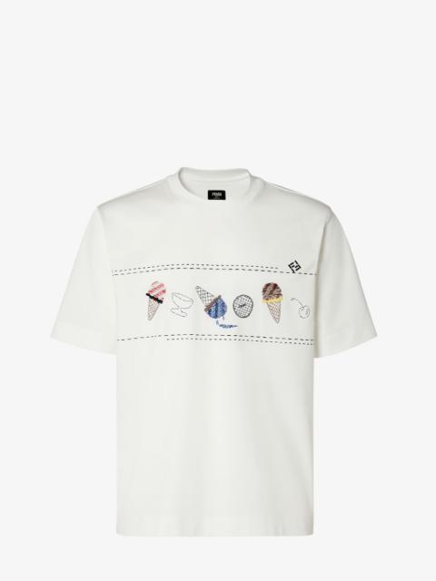 FENDI T-Shirt White cotton T-shirt