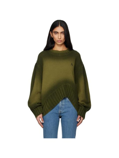 THE ATTICO Green Sprayed Wool Cashmere Sweater