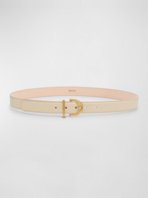 VERSACE Medusa Charm Leather & Brass Belt