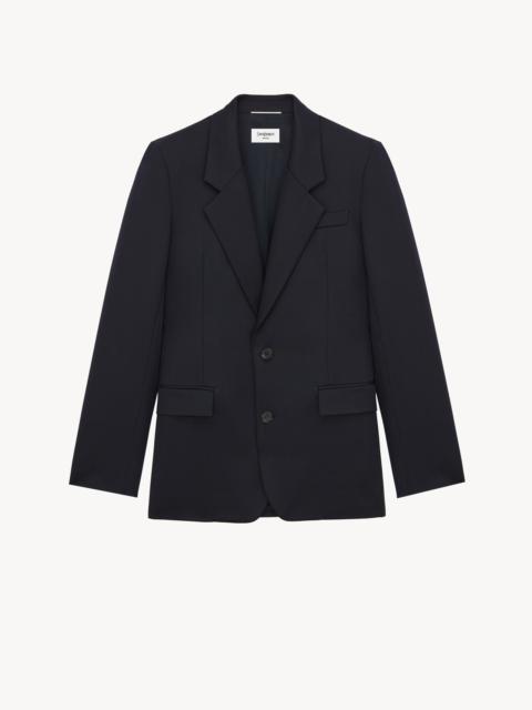 SAINT LAURENT SINGLE-BREASTED JACKET IN WOOL GABARDINE
