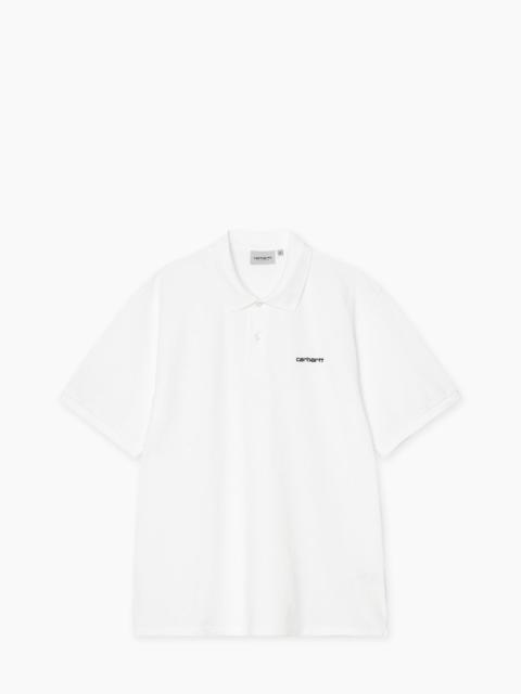 Carhartt CARHARTT WIP S/S CARHARTT SCRIPT POLO WHITE/BLACK