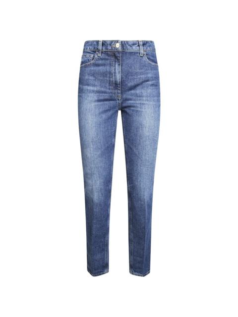 ELISABETTA FRANCHI logo-patch straight-leg jeans