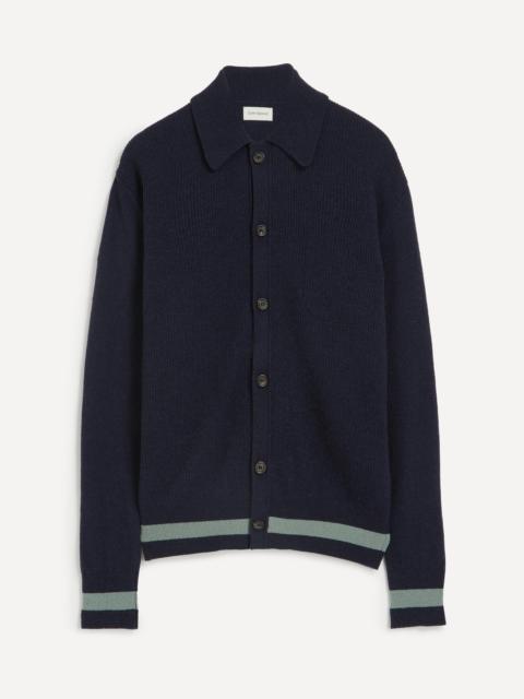 Oliver Spencer Britten Knitted Navy Greeves Cardigan