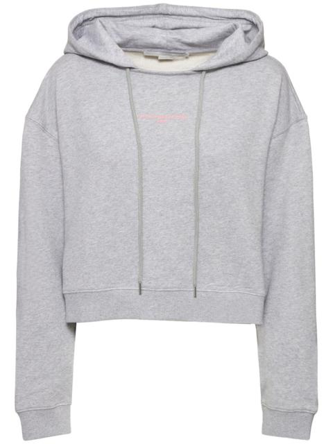 Stella 2001 print jersey crop hoodie