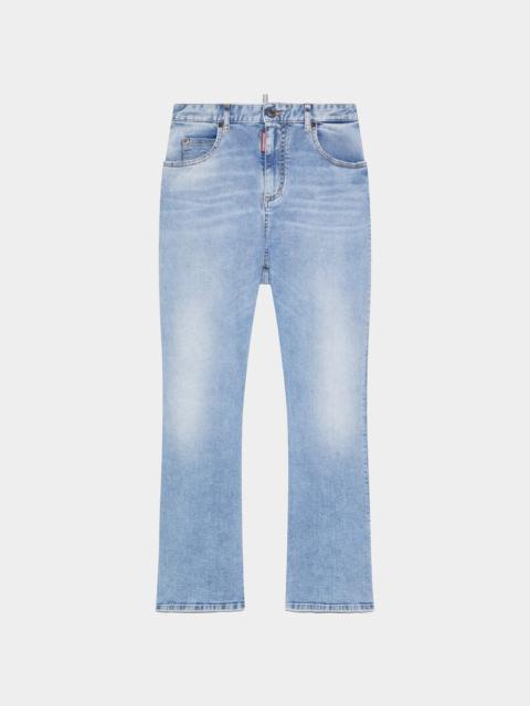 LIGHT WASH HIGH WAIST BELL BOTTOM JEANS