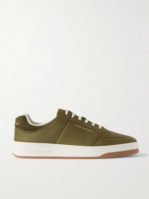 SAINT LAURENT SL61 Suede-Trimmed Canvas Sneakers Green