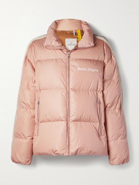 Moncler + Palm Angels Rodman striped quilted shell down jacket Baby pink