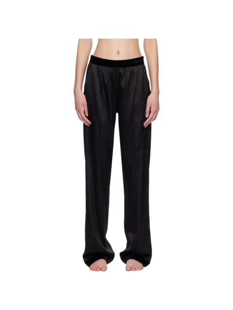 TOM FORD Black Stretch Silk Satin PJ Lounge Pants